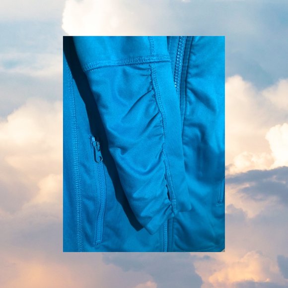 Exertek Long Sleeve Mock-Neck Full-Zip Pullover Blue - Picture 6 of 8